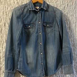 J. Crew: Long Sleeved Snap Front & Cuffs, Pockets, Rounded Hemline, Size: XS