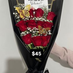 12 Roses Flower Bouquet 