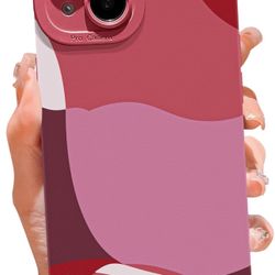 YKCZL Compatible with iPhone 15 Case 6.1 inch,Cute Painted Art Heart Pattern Full Camera Lens Protective Slim Soft Shockproof Phone Case for Women Gir