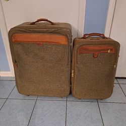 Hartmann Tweed  & Leather Lot Of (2) 22".& 26".Rolling Suitcases "Read Info"