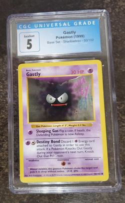 Pokemon Shadowless Gastly Base Set Grade CGC 5