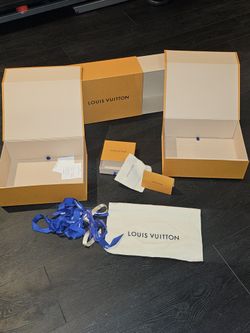 Authentic LOUIS VUITTON Empty 3 Large Boxes 1 Wallet Box LV Ribbons