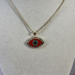 New Gold Plated Evil Eye Necklace