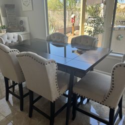 Beautiful Counter Height Dining Table & 6 Chairs