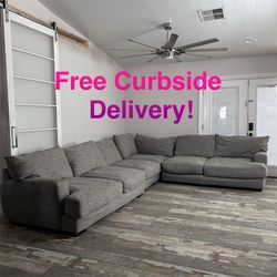 Free Curbside Delivery! Grey Sectional Couch