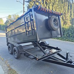 BRAND NEW DUMP TRAILER 12x8x4 12,000 LBS HYDRAULIC SYSTEM ROLLING TARP AND SPARE TIRE LED LIGHTS TITLE IN HAND READY FOR WORK FOR ANY QUESTION TEXT ME