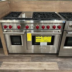 Wolf 48 Inch Pro Series Gas Range Stainless New 