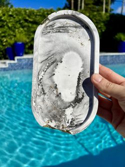 Casting Resin Marble/gold Raw Edge Trinket Dish