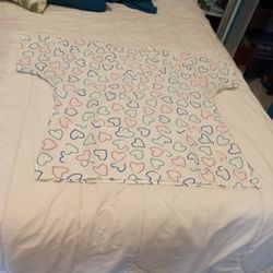 Camisa De Uniforme L Estampado Corazones