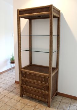Mid Century Henry Link Wicker Etagere