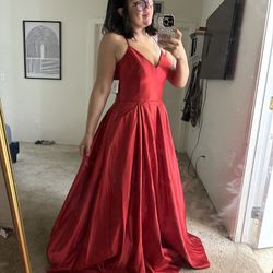 David's Bridal Red Gown 