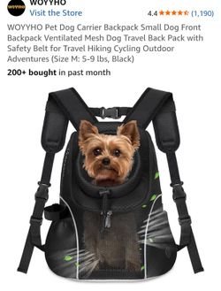 Dog carrier backpack -Size M:5-9 lb dog