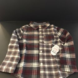 Toddler Boys Plaid Flannel Shirt 5T
