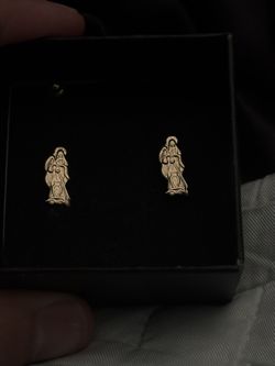 Santa Muerte Gold Earings