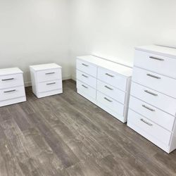 Dresser, Chest And 2 Nightstands - Cómoda, Gavetero Y 2 Mesitas De Noche 