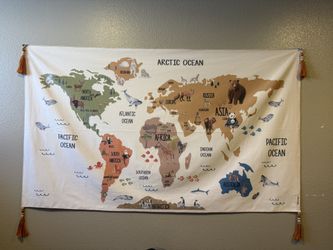 Animal World Map Tapestry