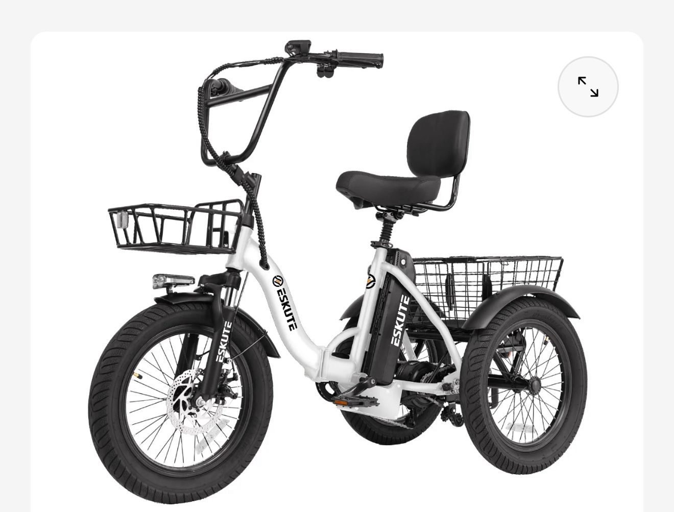 Eskute® T300 Folding Electric Trike Brand New Never Used - White