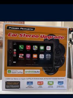 Power Acoustik Bundle Comes With Double Din 7 Inch Touch Screen Radio With Bluetooth Apple CarPlay Android Auto + 2 Pairs 6.5” Speakers Brand New 