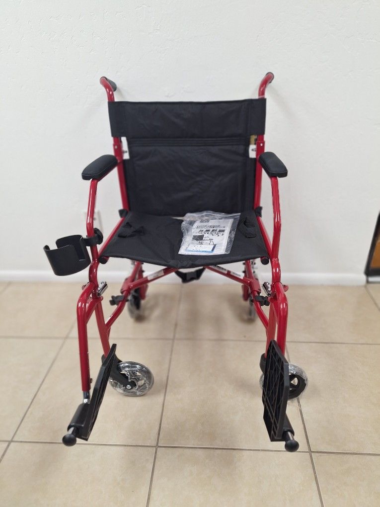 Brand New Red Transport Chair