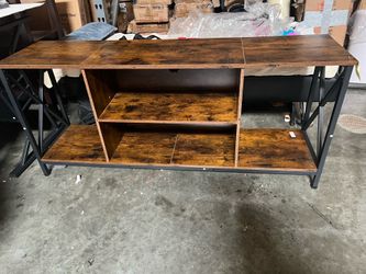 Office Table, rustic brown