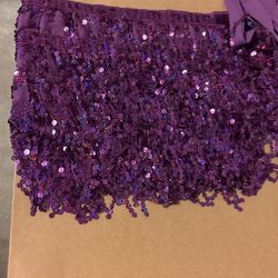 Sequin Purple Fringe Skirt 
