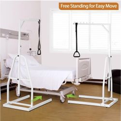 Trapeze Bar for Bed Mobility, Free Standing Trapeze Bar Adjustable Height 5FT - 6.7FT
