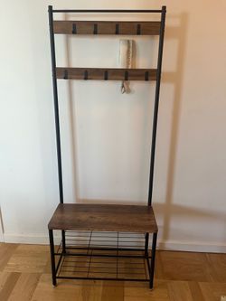 Coat Rack with Bench and Shoe Rack