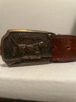Remington Vintage Brass Dog Belt Buckle