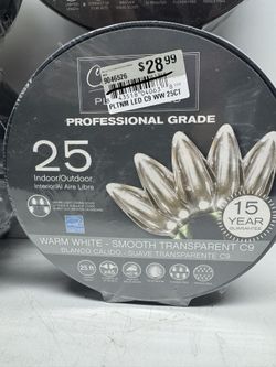 New Celebrations LED Warm White Smooth Transparent C9 Lights. (4) Sets Avail. $7 A Set. Must Pickup