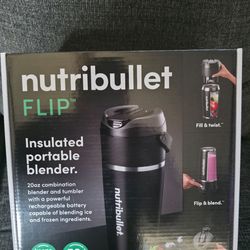 nutribullet Flip Portable Blender with Insulated Cup, Cordless, Black