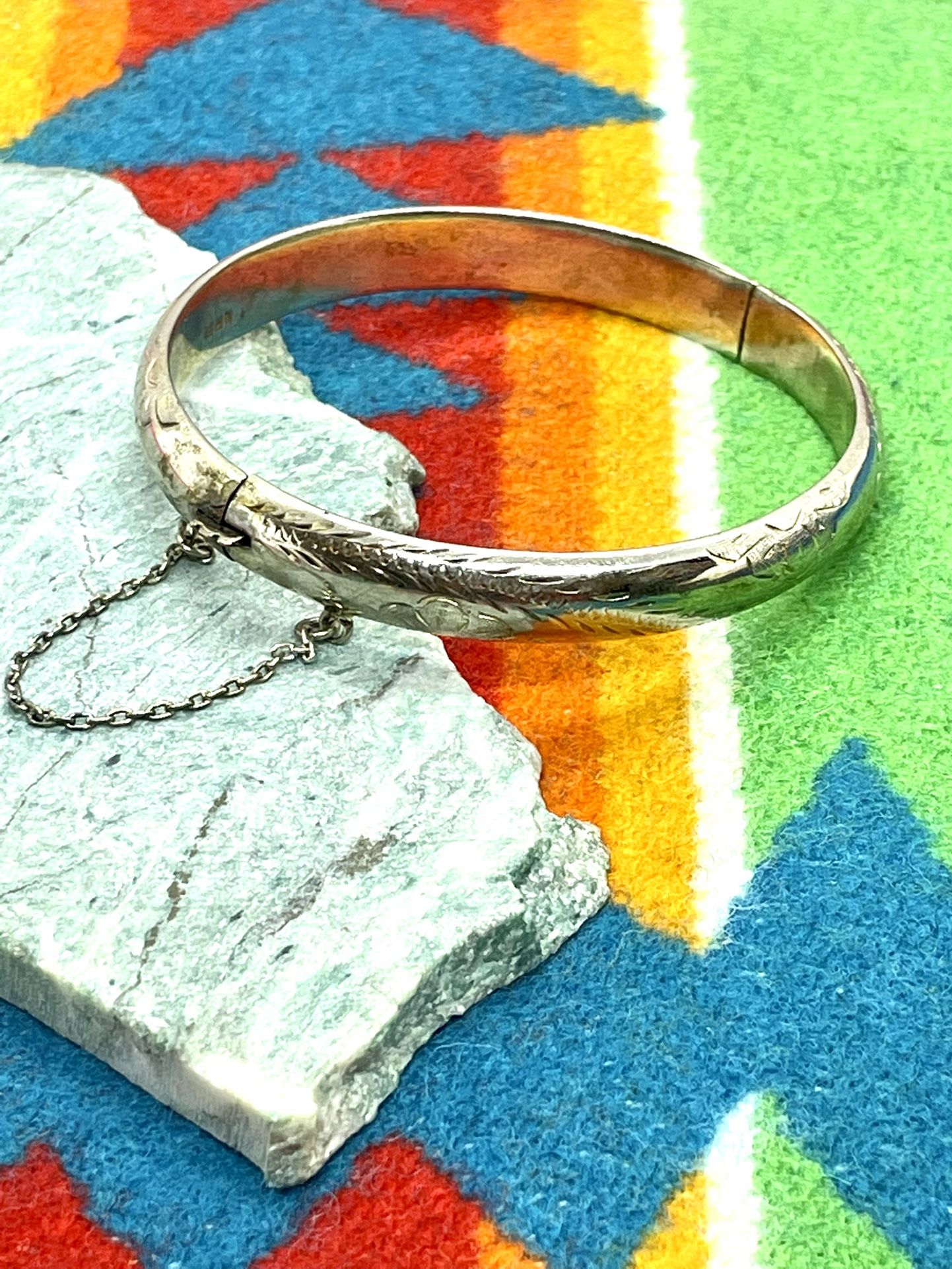 Sterling Thai Etched Bracelet