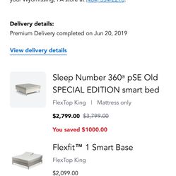 King size Sleep Number 360° pSE  SPECIAL EDITION smart bed