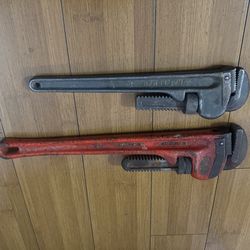 Straight Pipe Wrench Lot of 2 / USA MADE / size 14 & 18 - both for $45