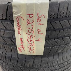 set of 4 tires p275/55r20 goodyear wrangler sr-a good condition $175 for  Sale in Naugatuck, CT - OfferUp