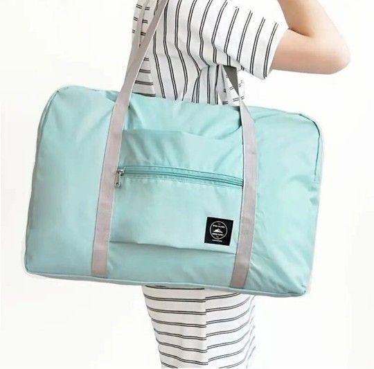 Turquoise Foldable Travel Bag - Lightweight and Waterproof