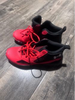 Under Armour Lockdown 5 Basketball Shoes Red Black Men’sSize 9