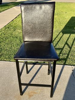 Black Bar Stools with Back – Set of 4