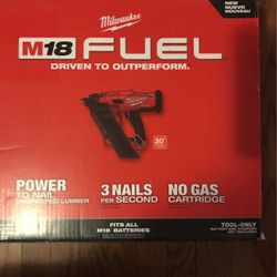 Milwaukee M18  30Degree framing nailer tool only