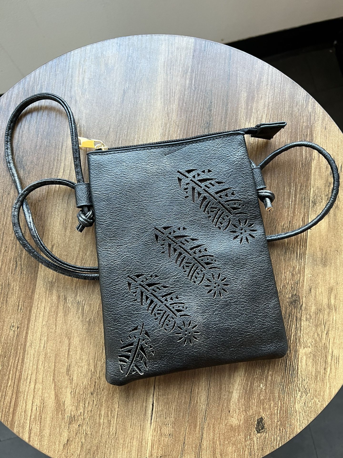 Black Leather Crossbody Errand Bag - MOVING OUT SALE ✈️