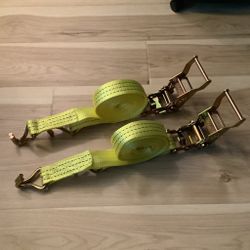 (6) 2" x 15' 4000 lb Ratchet Straps J Hook Heavy Duty Tie Downs