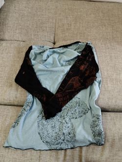 teal and brown long sleeve