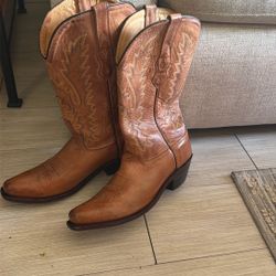 Cowboy boots Women’s OLD WEST Palomino tan Leather Boots Size 8M