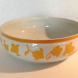 Block China Hearthstone Ginger Vista Alegre Round Vegetable Bowl Yellow Flowers Band