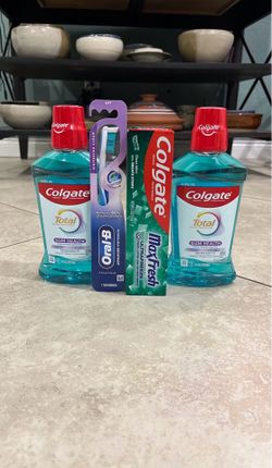 Colgate Mouthwash, Colgate Toothpaste, OralB Toothbrush