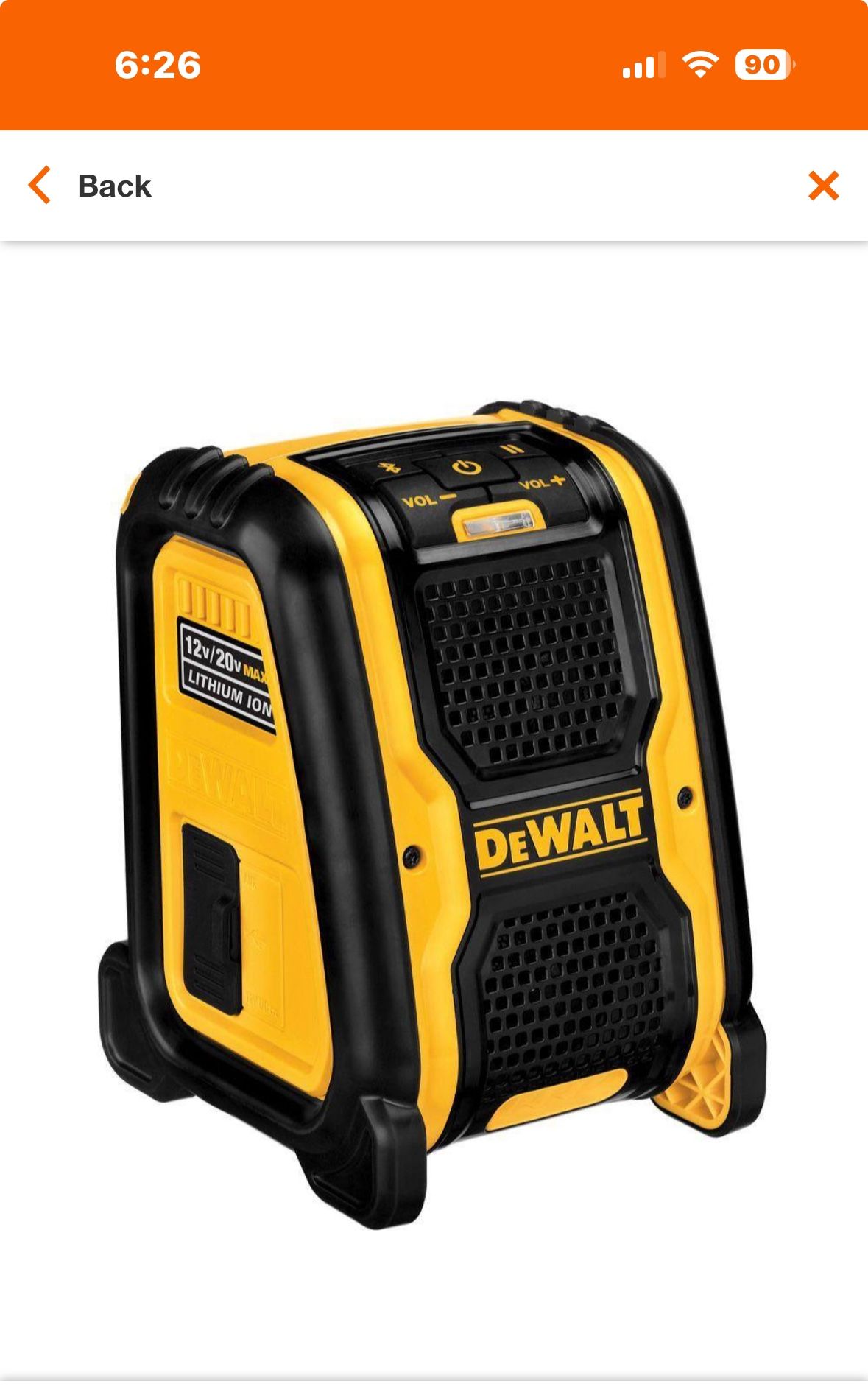 DeWalt Wireless Bluetooth Jobsite Speaker - NEW!