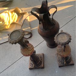 Vase And Candle Holders