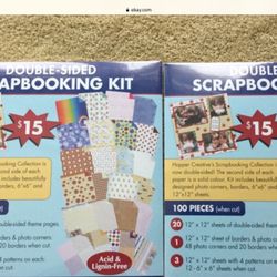 NEW LOT 2 CREATIVE SCRAPBOOKING PAGE KITS SET OF SCRAPBOOK PRINTED PAPERS 200 PCS NWT