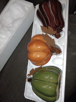 Homeinteriors decoracion de otoño set/3 de calabazas , todos con diferentes precios.