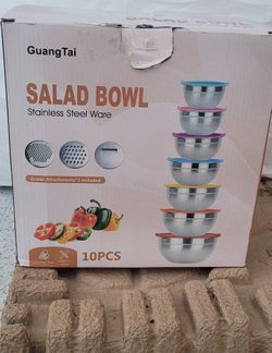TINANA 26PCS Stainless Steel Mixing Bowls with Lids Set, Nesting Mixing Bowl Set with Non-Slip Bottom Tools Gadgets, 7/4/3.5/2.5/2/1.5QT Metal Salad B