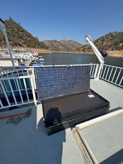 8 ea 175 watt solar panels and 2 panel racks